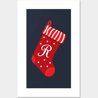 Christmas Stocking with Letter R Posters and Art